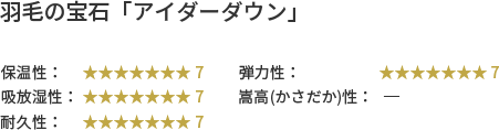 羽毛の宝石「アイダーダウン」